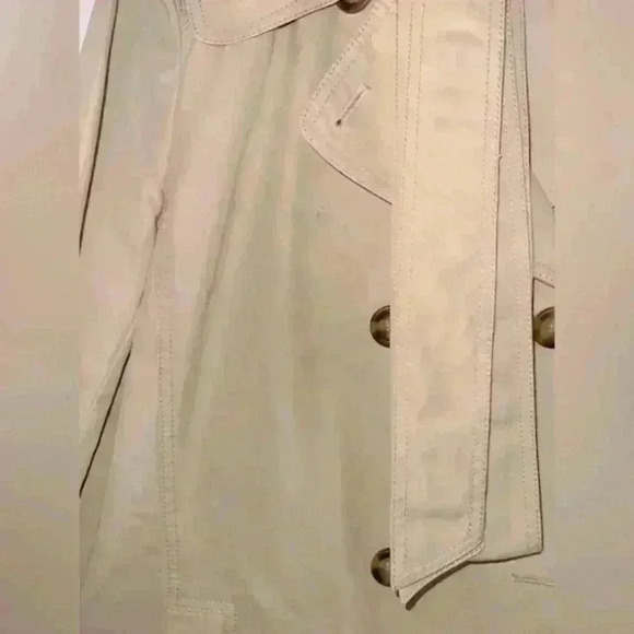 LOFT Double Breasted Khaki Mid Length Trench Coat - Picture 4 of 5